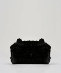 Necessaire-Feminina-com-Pelo-e-Orelhinhas-com-Brilho-Preta-9117733-Preto_1