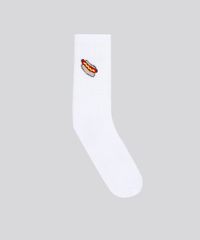 Meia-Masculina-Divertida-com-Estampa-Batata-Frita-e-Hot-Dog-Cano-Longo-Branca-9188296-Branco_1