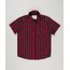 Camisa-Infantil-Xadrez-Manga-Curta-com-Bolso-Vermelha-8439929-Vermelho_1