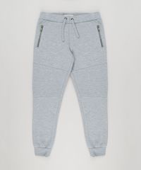 Calca-Infantil-Jogger-em-Moletom-com-Bolsos-e-Ziper-Cinza-Mescla-8861980-Cinza_Mescla_1