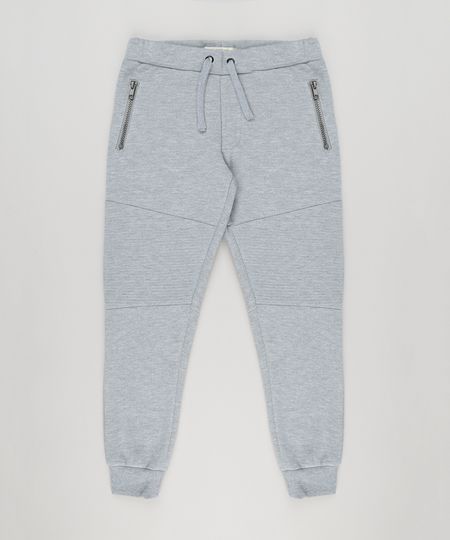 Calca-Infantil-Jogger-em-Moletom-com-Bolsos-e-Ziper-Cinza-Mescla-8861980-Cinza_Mescla_1