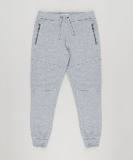 Calca-Infantil-Jogger-em-Moletom-com-Bolsos-e-Ziper-Cinza-Mescla-8861980-Cinza_Mescla_1