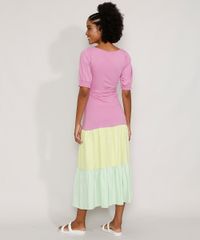 Vestido-Feminino-Midi-Color-Block-com-Recortes-e-Faixa-para-Amarrar-Manga-Bufante-Rosa-9979322-Rosa_2