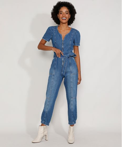 Macacao-Jeans-Feminino-com-Ziper-e-Faixa-para-Amarrar-Manga-Bufante-Azul-Medio-9985801-Azul_Medio_1