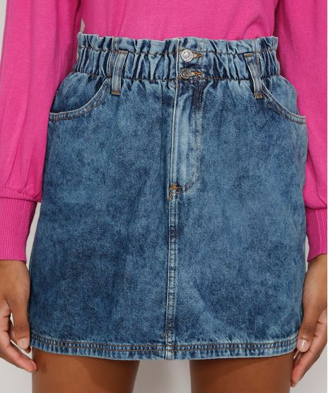 Saia-Jeans-Feminina-Curta-Clochard-Marmorizada-Azul-Medio-9983323-Azul_Medio_1