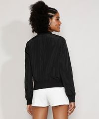 Jaqueta-Bomber-de-Nylon-Feminina-com-Bolsos-Preta-9806735-Preto_2