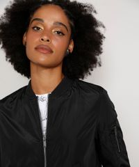 Jaqueta-Bomber-de-Nylon-Feminina-com-Bolsos-Preta-9806735-Preto_5