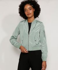 Jaqueta-Bomber-de-Nylon-Feminina-com-Bolsos-Verde-9806735-Verde_1