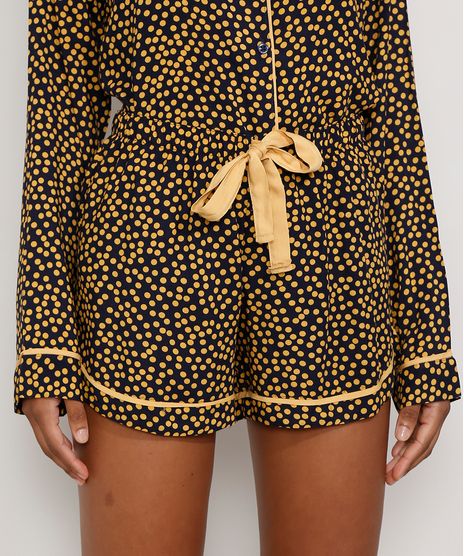 Short-de-Pijama-Feminino-Estampado-de-Poa-com-Laco-e-Vivo-Contrastante-Azul-Escuro-9975187-Azul_Escuro_1
