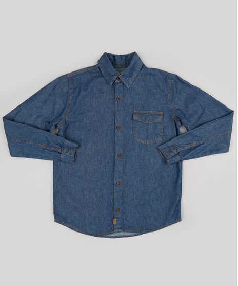 Camisa-Infantil-Jeans-Manga-Longa-com-Bolso-Azul-Escuro-9178518-Azul_Escuro_1