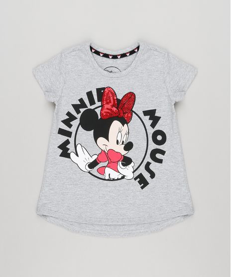 Blusa-Infantil-Minnie-Mouse-com-Paetes-Manga-Curta-Decote-Redondo-Cinza-Mescla-9140986-Cinza_Mescla_1