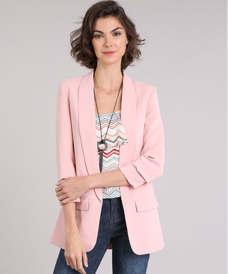 Blazer-Feminino-Longo-Boyfriend-com-Franzido-na-Manga-Rose-8915813-Rose_1