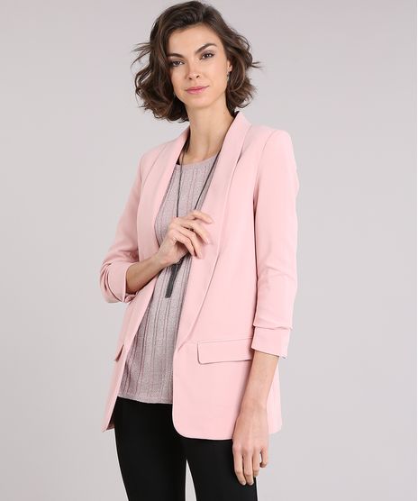 Blazer-Feminino-Longo-Boyfriend-com-Franzido-na-Manga-Rose-8915812-Rose_1