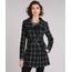 Casaco-Feminino-Trench-Coat-Xadrez-com-Botoes-e-Cinto-Preto-8889829-Preto_1