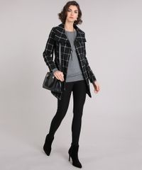 Casaco-Feminino-Trench-Coat-Xadrez-com-Botoes-e-Cinto-Preto-8889829-Preto_3