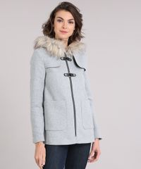 Casaco-Feminino-com-Pelo-Removivel-no-Capuz-e-Fivelas-Cinza-Claro-8864156-Cinza_Claro_1