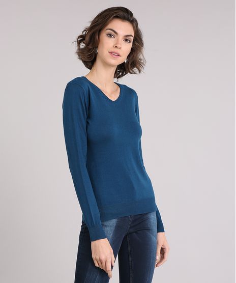 Sueter-Feminino-Basico-Manga-Longa-Decote-V-Azul-Petroleo-8839985-Azul_Petroleo_1