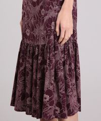 Saia-Feminina-Mini-Estampada-Floral-Vinho-8893659-Vinho_4