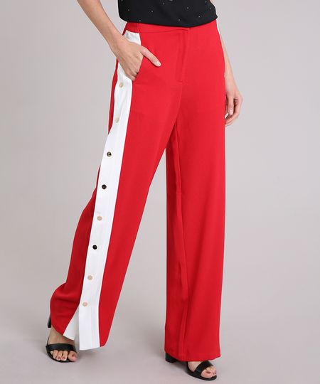 Calca-Feminina-Pantalona-Esportiva-Faixa-Lateral-com-Botoes-Vermelha-9037089-Vermelho_1 Calca-Feminina-Pantalona-Esportiva-Faixa-Lateral-com-Botoes-Vermelha-9037089-Vermelho_1