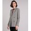 Blazer-Feminino-Longo-Retro-Xadrez-com-Bolsos-Cinza-9022380-Cinza_1