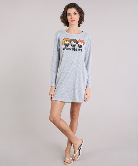 Camisola-Feminina-Harry-Potter-com-Poas-Manga-Longa-Decote-Redondo-Cinza-Mescla-9123195-Cinza_Mescla_1