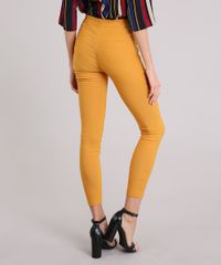 Calca-Feminina-Slim-com-Recortes-Amarelo-Escuro-9034268-Amarelo_Escuro_2