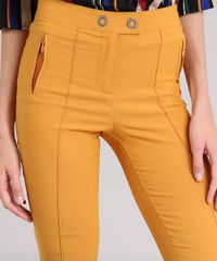 Calca-Feminina-Slim-com-Recortes-Amarelo-Escuro-9034268-Amarelo_Escuro_4