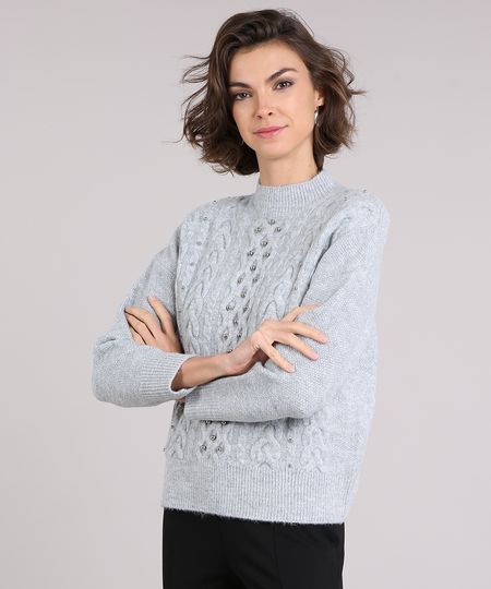 Sueter-Feminino-em-Trico-com-Tachas-Manga-Longa-Gola-Alta-Cinza-Mescla-Claro-9056236-Cinza_Mescla_Claro_1 Sueter-Feminino-em-Trico-com-Tachas-Manga-Longa-Gola-Alta-Cinza-Mescla-Claro-9056236-Cinza_Mescla_Claro_1