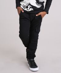 Calca-Infantil-em-Sarja-com-Bolso-e-Elastico-na-Barra-Preta-9150167-Preto_1