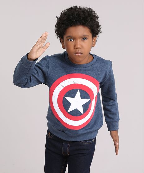 Blusao-Infantil-Capitao-America-em-Moletom-Gola-Careca-Manga-Longa-Azul-Marinho-9170837-Azul_Marinho_1