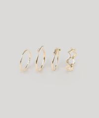 Kit-de-4-Aneis-Femininos--Love--Dourado-9160675-Dourado_1