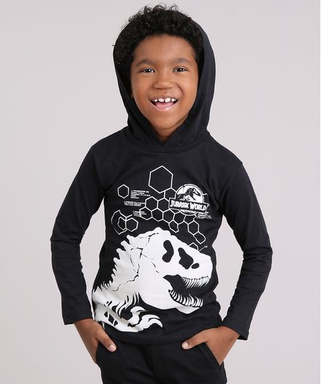 Camiseta-Infantil-Jurassic-Park-Manga-Longa-com-Capuz-Preta-9142103-Preto_1