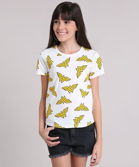 Blusa-Infantil-Mulher-Maravilha-Manga-Curta-Decote-Redondo-em-Algodao---Sustentavel-Off-White-9141780-Off_White_1