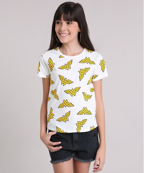Blusa-Infantil-Mulher-Maravilha-Manga-Curta-Decote-Redondo-em-Algodao---Sustentavel-Off-White-9141780-Off_White_1