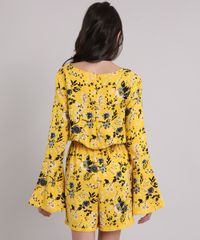 Macaquinho-Infantil-Estampado-Floral-com-Renda-Manga-Longa-Decote-Redondo-Amarelo-8846134-Amarelo_2