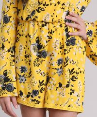 Macaquinho-Infantil-Estampado-Floral-com-Renda-Manga-Longa-Decote-Redondo-Amarelo-8846134-Amarelo_4