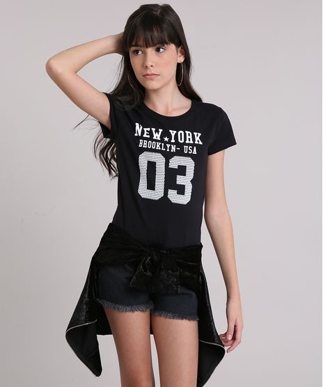 Blusa-Infantil--New-York--Manga-Curta-Decote-Redondo-em-Algodao---Sustentavel-Preta-9141779-Preto_1