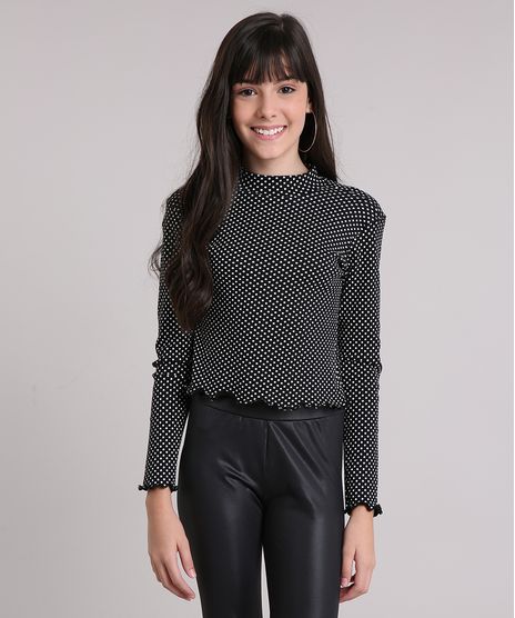 Blusa-Infantil-Cropped-Estampada-Poa-Gola-Alta-Manga-Longa-Preta-9175391-Preto_1
