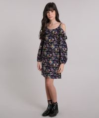 Vestido-Infantil-Open-Shoulder-Estampado-Floral-Curto-Preto-8846640-Preto_3 Vestido-Infantil-Open-Shoulder-Estampado-Floral-Curto-Preto-8846640-Preto_3