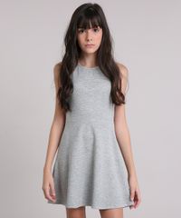 Vestido-Infantil-Canelado-Sem-Manga-com-Abertura-Cinza-Mescla-9140694-Cinza_Mescla_1