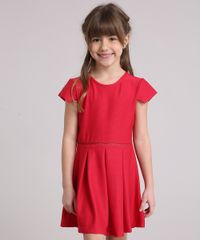Vestido-Infantil-em-Jacquard-com-Pregas-Manga-Curta-Decote-Redondo-Vermelho-9198653-Vermelho_1