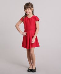 Vestido-Infantil-em-Jacquard-com-Pregas-Manga-Curta-Decote-Redondo-Vermelho-9198653-Vermelho_3