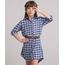 Vestido-Chemise-Xadrez-Manga-Longa-com-Cinto-Azul-Claro-9170668-Azul_Claro_1