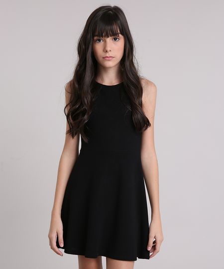 Vestido-Infantil-Canelado-Sem-Manga-com-Abertura-Preto-9140694-Preto_1