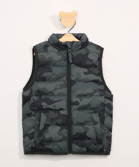 Colete-Puffer-de-Nylon-Infantil-Basico-Camuflado-Gola-Alta-Verde-Militar-9344028-Verde_Militar_1