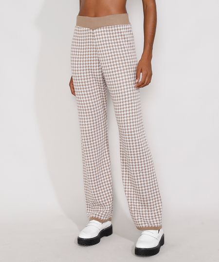 Calca-de-Trico-Feminina-Mindset-Reta-Cintura-Alta-Estampada-Xadrez-Vichy-Off-White-9982702-Off_White_1 Calca-de-Trico-Feminina-Mindset-Reta-Cintura-Alta-Estampada-Xadrez-Vichy-Off-White-9982702-Off_White_1