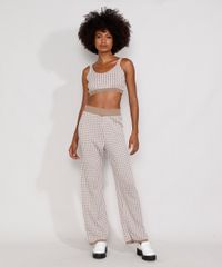 Calca-de-Trico-Feminina-Mindset-Reta-Cintura-Alta-Estampada-Xadrez-Vichy-Off-White-9982702-Off_White_3
