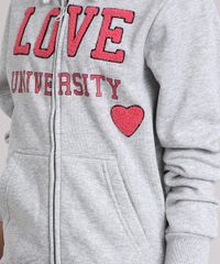 Blusao-Infantil-em-Moletom--Love--com-Capuz--Cinza-Mescla-8830889-Cinza_Mescla_4