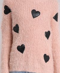 Sueter-Infantil-em-Trico-Felpudo-com-Coracoes-Bordado-Decote-Redondo-Manga-Longa-Rose-8862396-Rose_4