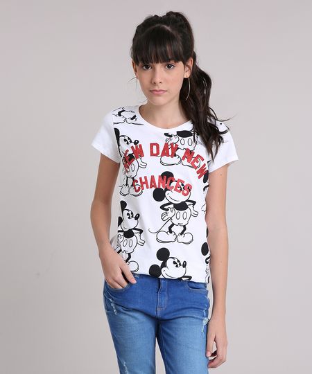 Blusa-Infantil-Mickey-Mouse-Manga-Curta-Decote-Redondo-em-Algodao---Sustentavel-Off-White-9199434-Off_White_1